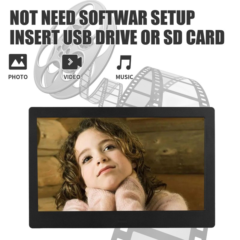 Haipky 7" HD IPS Digital Photo Frame - 1080P Video,