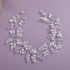 Teyglen Bridal Purple Crystal and Pearl Beads Hair Vine Rhinestone