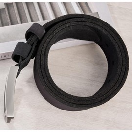 VRLEGEND Leather Belt Men's Belt Leather Full Leather Belt Men's Belt Jeans Belt Genuine Leather 3.8 cm Wide with Gift Box, black