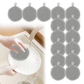 Longzhuo Paños de Alambre de Doble Capa para Húmedo y Seco, Nuevos Paños de Alambre Multiusos Reutilizables, Esponja de Alambre para Fregadero y Cocina (15)