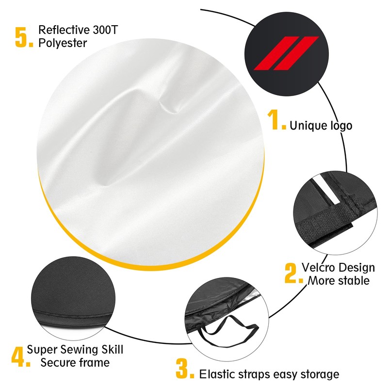 Windshield Sun Shade for Dodge Challenger 2015-2024, 300T Silver Sun