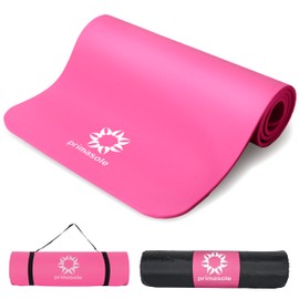 Primasole 1/2-Inch Extra Thick NBR Yoga Mat with Enhanced Stability - Textured Design, Lightweight Mat with Carrying Strap & Case for Yoga, Pilates, Gym & Home Use (Multiple Colors)