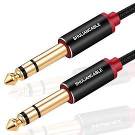 SHULIANCABLE 6.35mm Guitar Cable, Standard Plug Male to Male for Connecting Mixers, Guitars, Amplifiers, Speakers, Etc (2M)