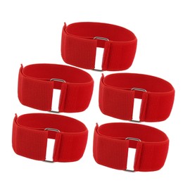 5Pcs 3 Legged Race Bands, Portable Outdoor Group Party Race Bands Games for Kids Adults Birthday Carnival Party Field Day (Red)