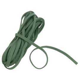 DMiotech Faux Suede Leather Cord 5mm x 5.5 Yards Flat Leather String Thin Leather Strip Lace for Necklace Bracelet Beading Jewelry Making Arts Crafts (Deep Green, 5m)