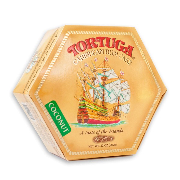 TORTUGA Caribbean Coconut Rum Cake - 32 oz Rum Cake - The Perfect Premium Gourmet Gift for Gift Baskets, Parties, Holidays, and Birthdays
