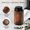 KASUNTING Amber Glass Foaming Soap Dispenser, Ribbed Foam Hand Soap