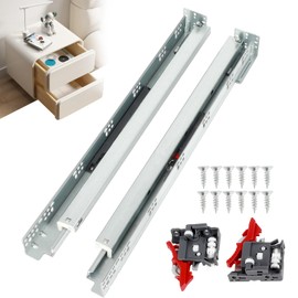 Undermount Drawer Slides 4 Pair, Soft Close Drawer Slides 21 Inch, Hidden Heavy Duty Cabinet Slides with Adjustable Handle & Rear Mounting Bracket, Suitable for Cabinets/Office Cabinets