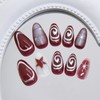 Mkwntg 24Pcs Wine Red Press on Nails Medium Almond Fake