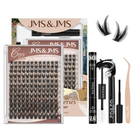 JMS&JMS Lash Clusters Kit Lash Extension Kit 144Pcs C Curl Manga Wispy Eyelash Clusters Kit Natural Volume Eyelash Extensions Individual Lashes Kit at Home (C-8-18MIX)