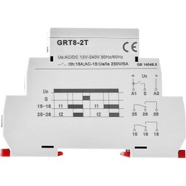 GAEYAELE GRT8-2T Double Delay on Timer Relay AC/DC12V-240V DPDT Relay Din Rail Type(GRT8-2T,AC/DC12V~240V)