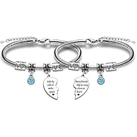 JMIMO BFF Bracelets for 2 Girls Best Friend Bracelets Friendship Gifts Long Distance Presents Best Friend Birthday Christmas Graduation Gifts