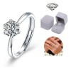 Anillo De Compromiso Plata 925 Para Mujer Ajustables Promesa GOOLUU