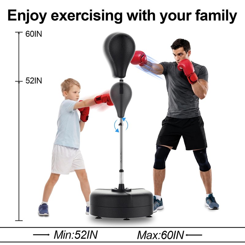 FitinOne Punching Bag with Stand, Boxing Bag Height Adjustable for