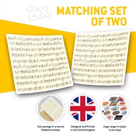 Square Stickers (Set of 2) 10cm - Sheet Musical Note Vintage Music Laptop Tablet Luggage Scrapbook #13121