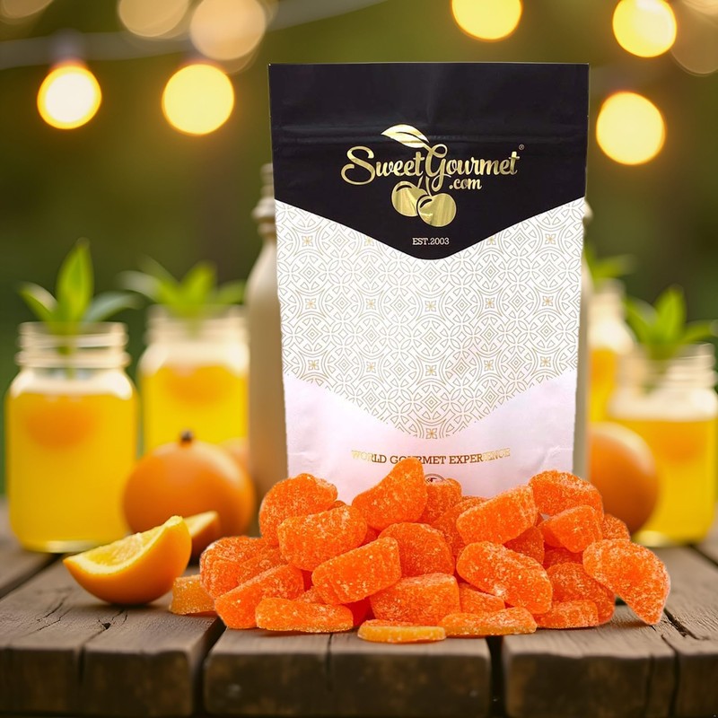 SweetGourmet Orange Fruit Slices, Sugar Coated Jelly Candy, 2.5-Pound Bulk