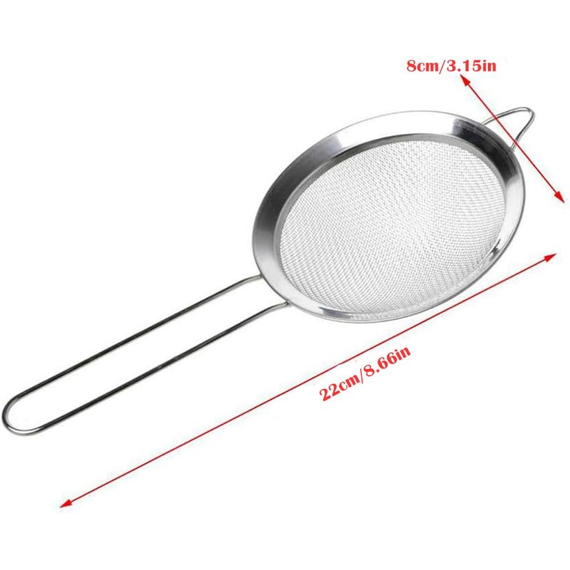 PELLUM Set of 2 Fine Mesh Strainer, Stainless Steel Colander