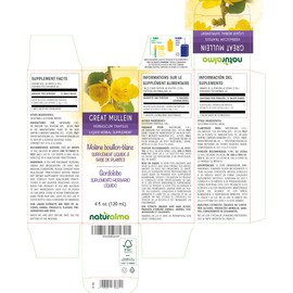 Naturalma Great Mullein or Common Mullein (Verbascum thapsus) Flower and Leaf Alcohol-Free Tincture 4 fl oz Liquid Extract in Drops | Herbal Supplement | Vegan | Product of Italy