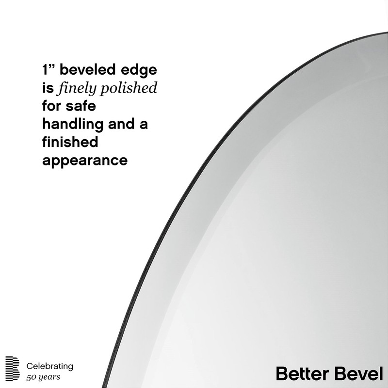 Better Bevel Frameless Oval Mirror, 22" x 28" Bathroom Wall