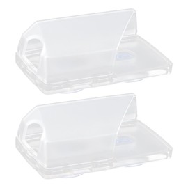 EZ Pass Holder for Windshield, Clear Ezpass Holder with Strong Suction Cups, Secure Toll-Pass Cover Toll Pass Transponder Bracket for EZPass/iPass(Size:2 Packs)