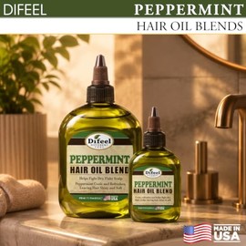 Difeel Mezcla de aceite de menta para el cabello, 7.1 onzas, para cuero cabelludo seco y escamoso, enfría y refresca el cabello, deja el cabello brill
