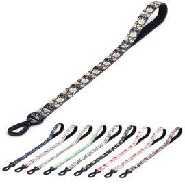 Bbmmayy Dog Leash, Short Traffic Leash for Dogs, Heavy Duty Floral Pattern Female Safety Nylon Training Dog Leash for Medium & Large Dogs (23inch, Daisy)