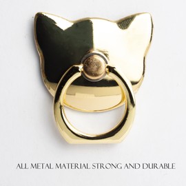 [2 Packs] Cat Glossy Cell Phone Ring Holder Stand, 360 Degree Rotation Finger Ring Kickstand with Polished Metal Phone Grip for Magnetic Car Mount, Smartphone Accessories