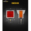 Partsam Pair Truck Trailer 52 LED Red/Amber Square Double Face