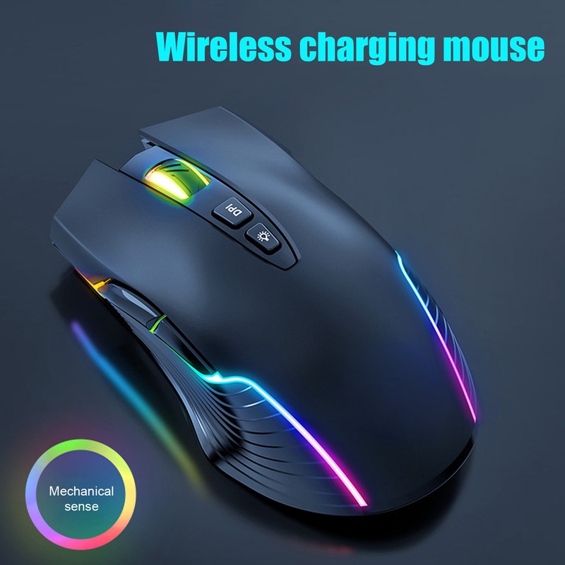 Wireless Mouse 2.4G Rechargeable USB RGB Professional Grade Optical Sensor