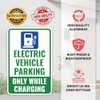 1PC Electric Vehicle Parking Sign, 18 x 12 Inches -