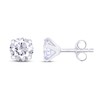 4mm Round Cut Cubic Zirconia Stud Earrings in 14k White