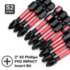 Geinxurn Impact Tough #2 Phillips 2 in. Insert Driver Bits,30Pack