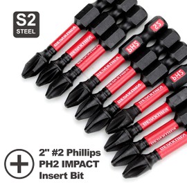Geinxurn Impact Tough #2 Phillips 2 in. Insert Driver Bits,30Pack Bulk PH2 Screwdriver Bits Set