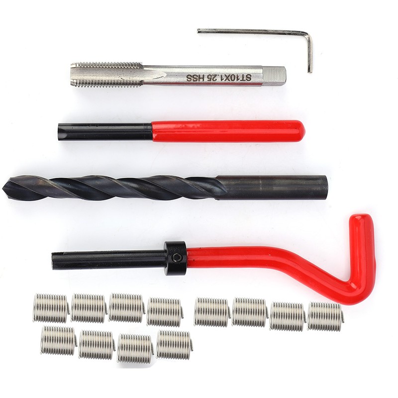 17 Pcs Thread Repair Kit M10x1.25 Stainless Steel Rethreading Tap