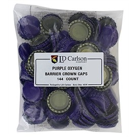 Tapones de corona para botellas de cerveza, absorción de oxígeno para cerveza casera (morado)