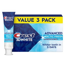 Crest 3D White Advanced Teeth Whitening Toothpaste, Arctic Fresh, 3.3 oz, Pack of 3