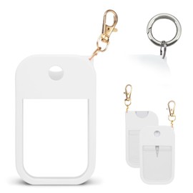 MILASONUS 1 PC Soft Silicone Case for Touchland Power Mist (1FL. OZ./30 mL), Protective and Stylish Case with Keychain Compatible with Touchland Hand Sanitizer Spray (white)