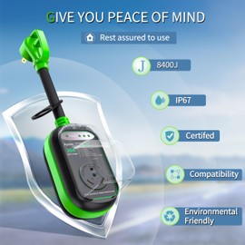 EyGde RV Surge Protector 30 Amp Waterproof Upgraded 8400 Joules Surge Protector for 30Amp Plug, Voltage Protection with Circuit Analyzer Power Guard for Camper Travel Trailer, Green