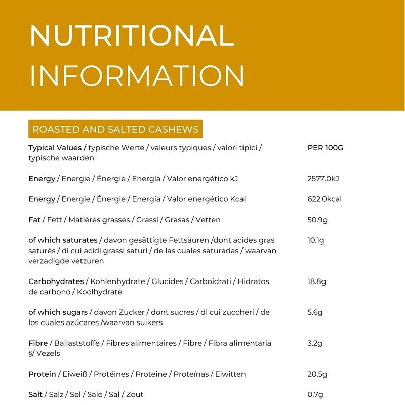 Hides Fine Foods - Roasted & Salted Cashew Nuts 1kg