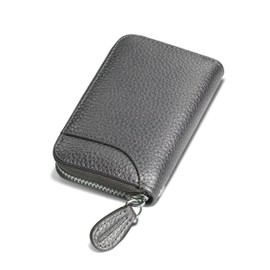 GADIEMKENSD Credit Card Holder RFID Protection Leather Wallet 14 Compartments Card Holder with Zip Case, darkgray, basic" or "classic