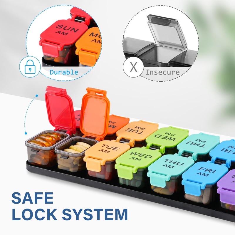Extra Large Weekly Pill Organizer - 7 Day AM/PM Pill