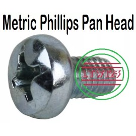 JH (20) M5-0.8x10mm Metric Phillips Pan Head Machine Screw Zinc