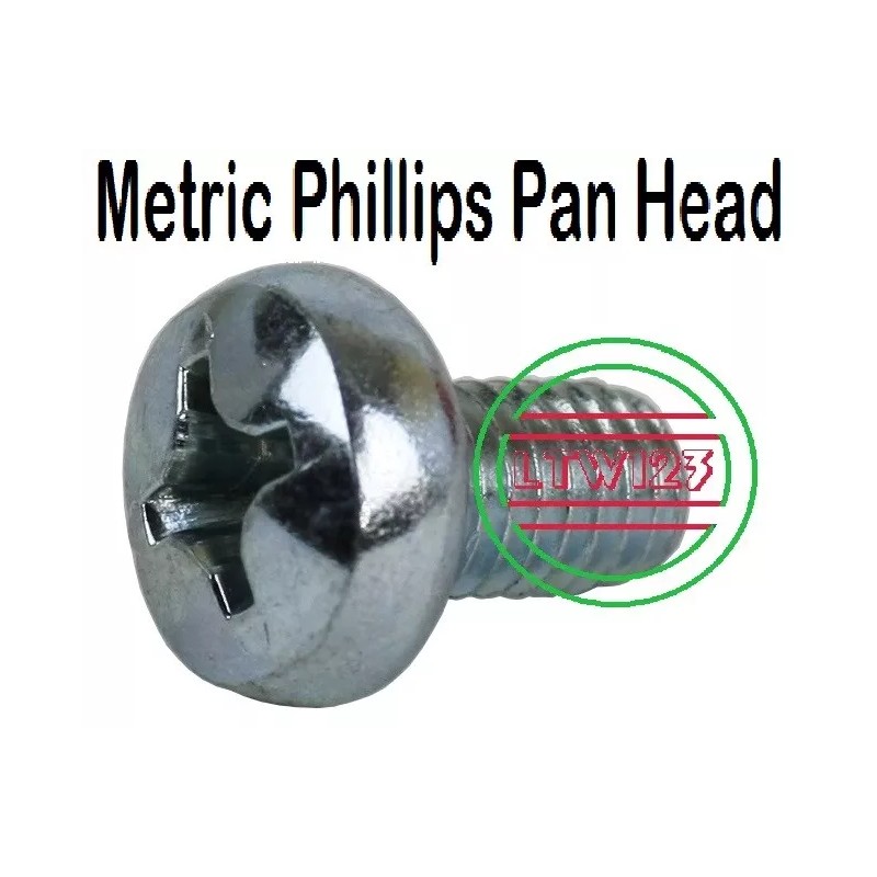JH (20) M5-0.8x10mm Metric Phillips Pan Head Machine Screw Zinc