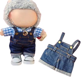 Doll Denim Miniature Jumpsuit with Adjustable Straps, 6.7 Inch/17cm, Multiple Colors