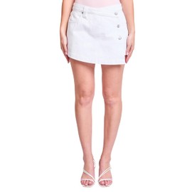 YMI Women's Denim Wrap Skort, K White, 7