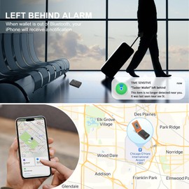 AITRACKTAG Anti-Lost Wallet Tracker Finders, Smart Wallet for Men with Smart Tracker Card,Work for Apple Find My (iOS Only) App, Pop-Up Wallet & Credit Card Holder (Carbon Black & Orange)