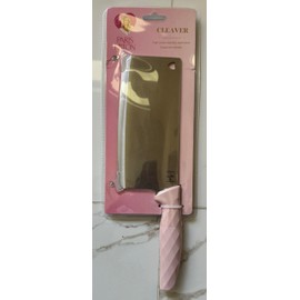 Cleaver Knife, High-Carbon Stainless Steel Blade, Pink Diamond Handle