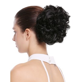 WIG ME UP - Q0147-1B Hairpiece Bun Short Voluminous Braid Curls Butterfly Clip Black