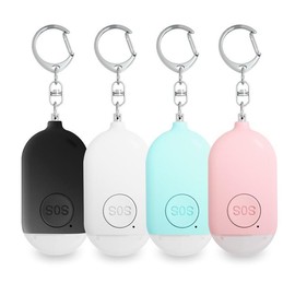 Rechargeable Personal Alarm, 130dB Loud Safety Alarm with LED Light, Emergency SOS Personal Alarm for Women Elderly, Self Defense Keychain - Color: Black, Specification: 1PC