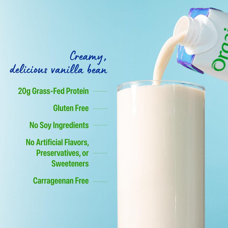 Orgain Clean Protein Shake, Grass Fed Dairy, Vanilla Bean -